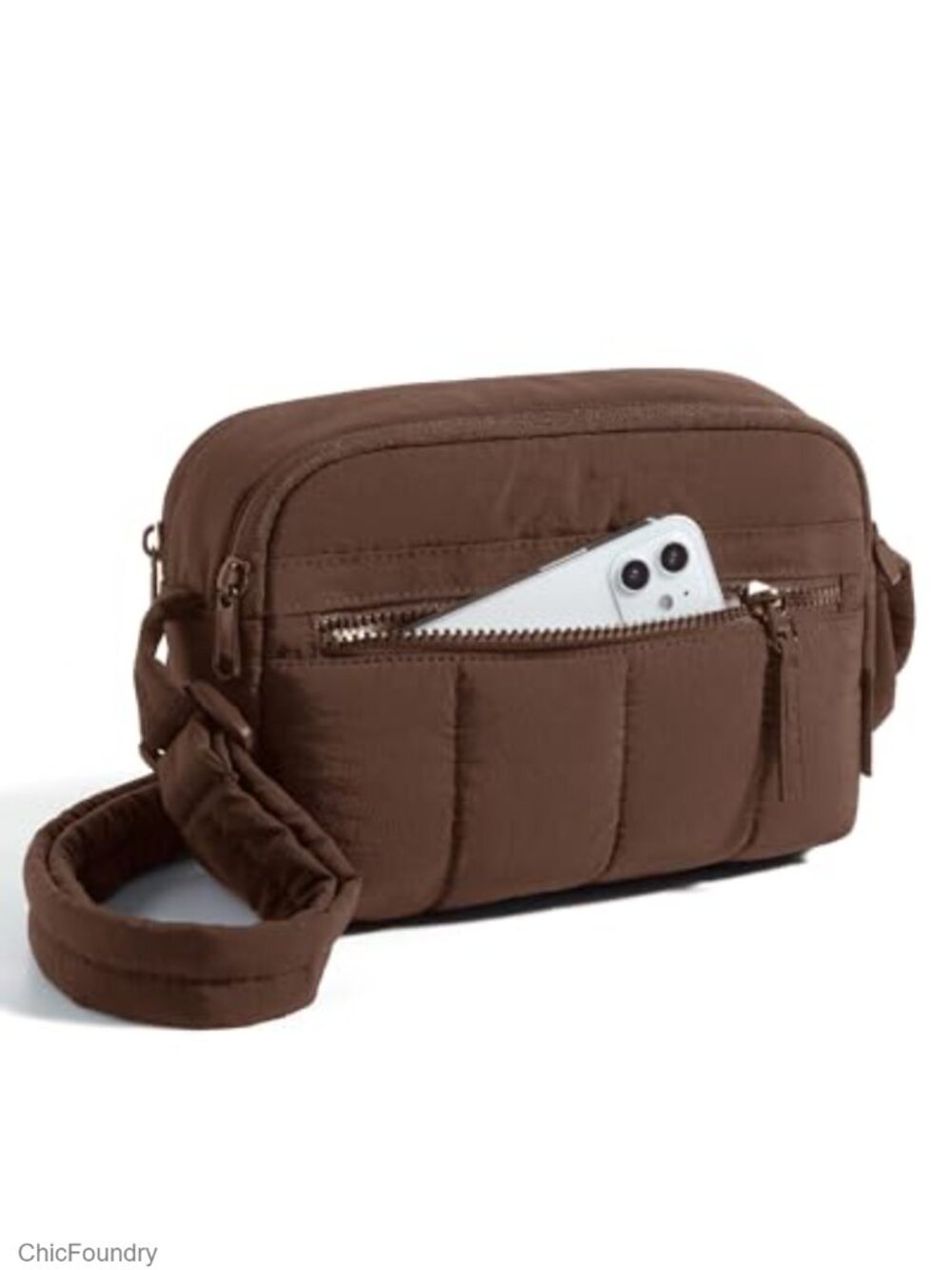RFID Crossbody Purse Travel Handbag Nylon Puffy Adjustable Strap